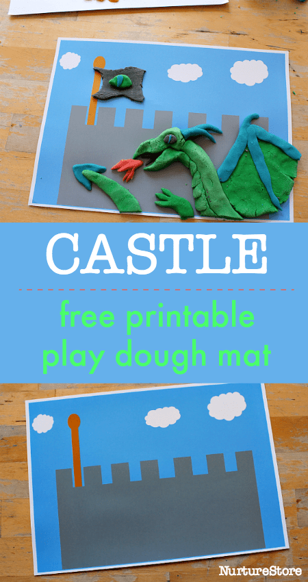 Castle play dough play mat printable - NurtureStore